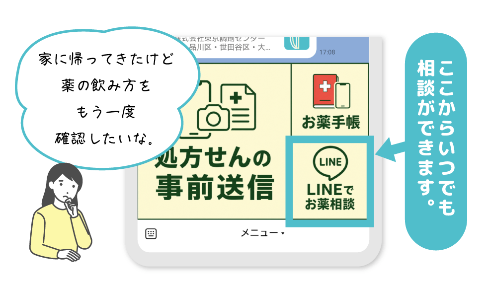薬に関する疑問をLINEで聞ける